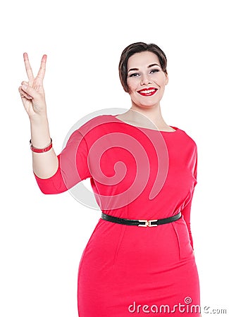 http://thumbs.dreamstime.com/x/beautiful-plus-size-woman-red-dress-victory-isolated-white-background-53420661.jpg