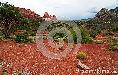 Beautiful scenic red sandstone rock landscape