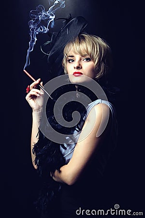 Beautiful smoking woman