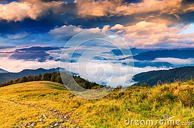 Beautiful summer landscape in mountains.