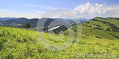 Beautiful summer panorama of the Altai mountains