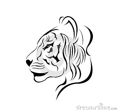 A beautiful tiger tattoo design vector