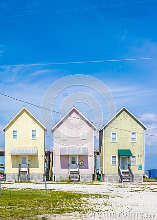 Beautiful tourist huts at the beach