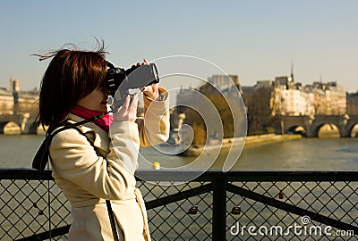 Beautiful tourist in Paris