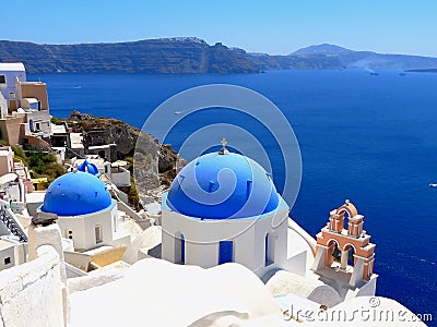 Beautiful view of the sea and houses on Santorini island