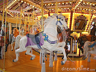 Beautiful White Carousel Horse