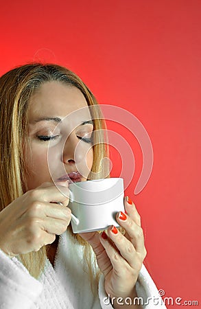 Beautiful woman with cup of coffee