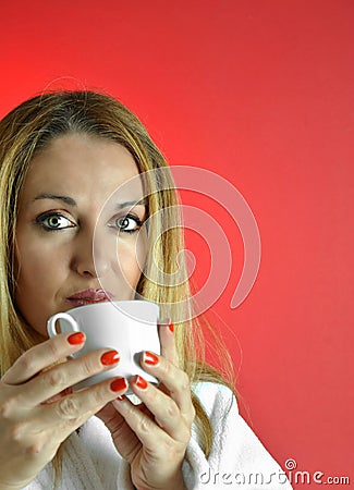 Beautiful woman with cup of coffee