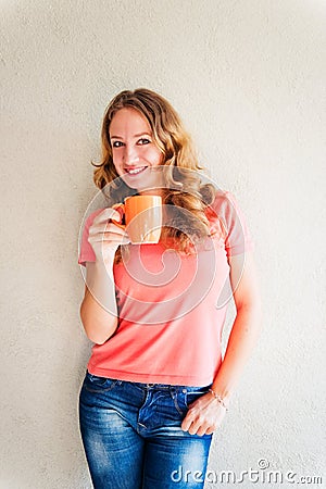 Beautiful woman with a cup of coffee