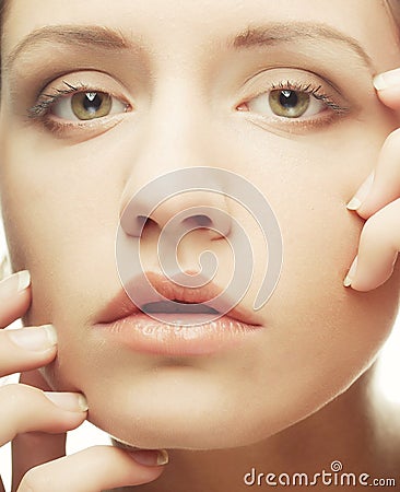 Beautiful woman face with clean skin