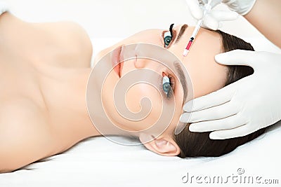Beautiful Woman gets Injection In Her Face. Cosmetic Surgery
