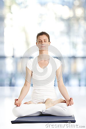 Beautiful woman meditating