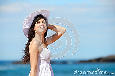 Beautiful woman on summer portrait