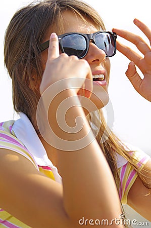 Beautiful woman and sun glasses