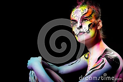Beautiful young female with full body paint