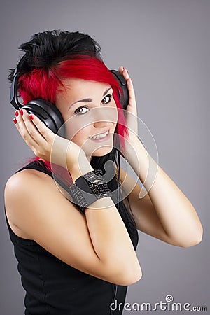 Beautiful young woman with headphones