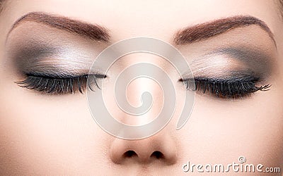 Beauty eyes makeup closeup