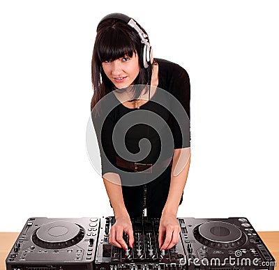 Beauty girl dj techno party