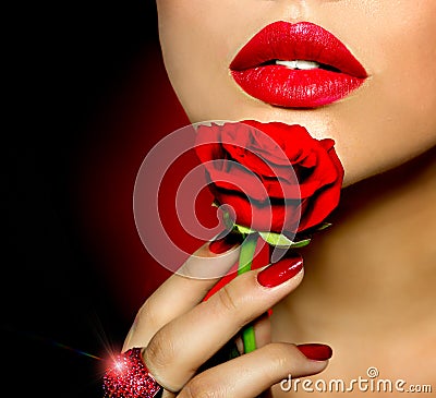 Beauty Girl with Rose