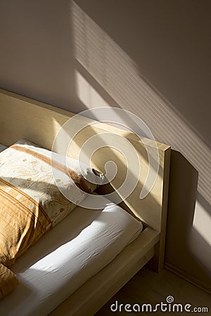 Bed in evening light