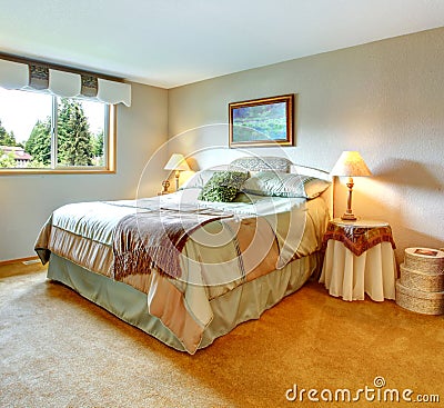 Bedroom with beautiful bed and antique dressers