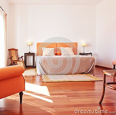 Bedroom furniture, bed interior.
