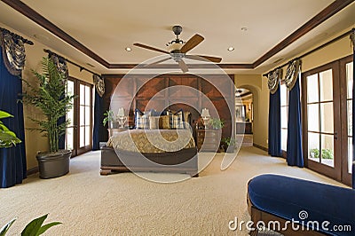 Bedroom Interior With Ceiling Fan