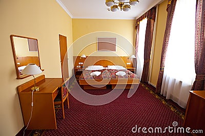 Bedroom of luxury hotel suite