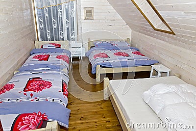 Bedroom in rural pension hotel
