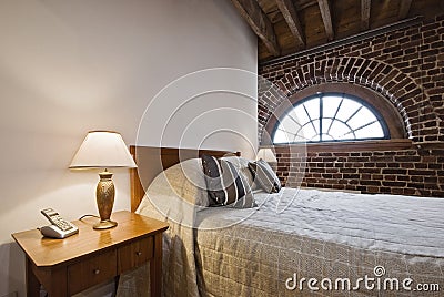 Bedroom in a warehouse conversion