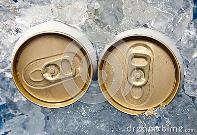 Beer cans and ice