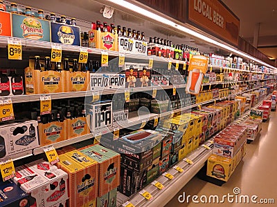 Beer display shelves