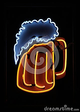 Beer mug neon sign
