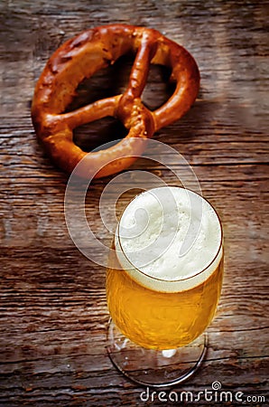 Beer and pretzel