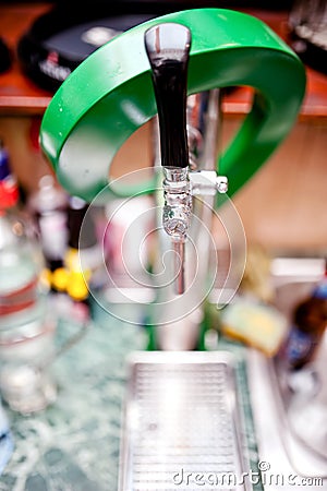 Beer tap used for draught beer in bar