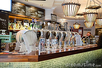 Beer taps in a finnish bar