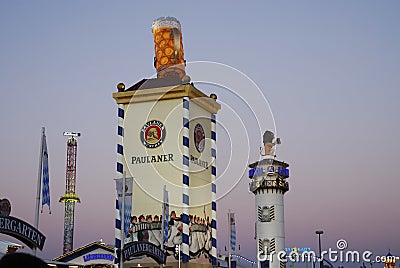 Beer tents at the Oktoberfest.