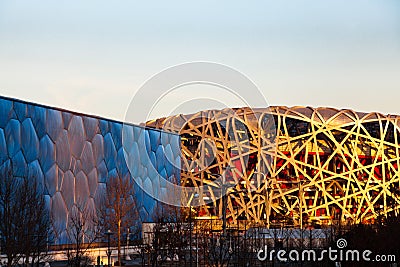 The Beijing National Stadium and the National Aquatics Center