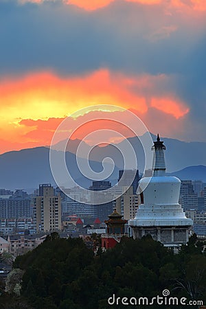 Beijing skyline at sunset