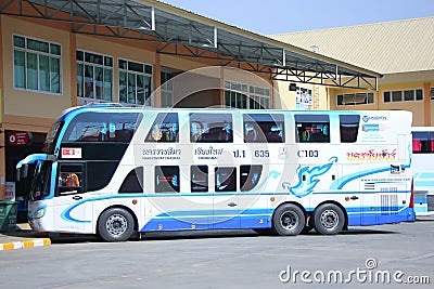 Benze bus no.635-C103 Double deck of Nakhonchai tour company bus.