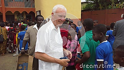 Bible distribution in a Nigerian school