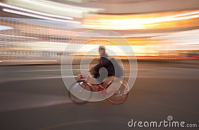Bicycle in motion blur