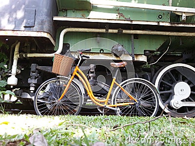 Bicycle and old train