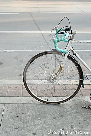 Bicycle parked on the street in Toronto