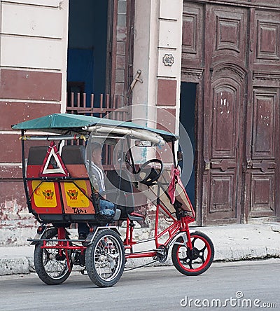 Bicycle Taxi On Havana Street