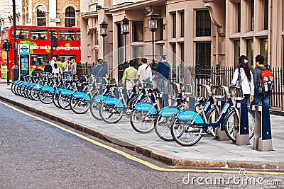 Bicycles for rent in London, UK