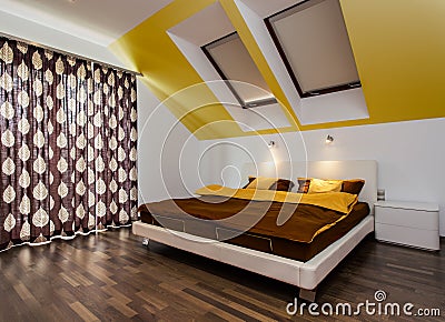 Big bed in modern bedroom