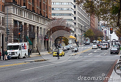 Big city street scene