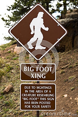Big Foot Crossing Saftey street Sign