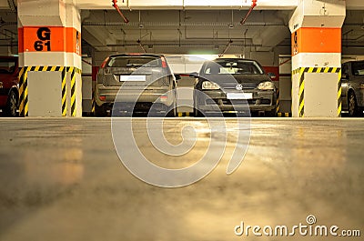 Car parking places inside underground parking